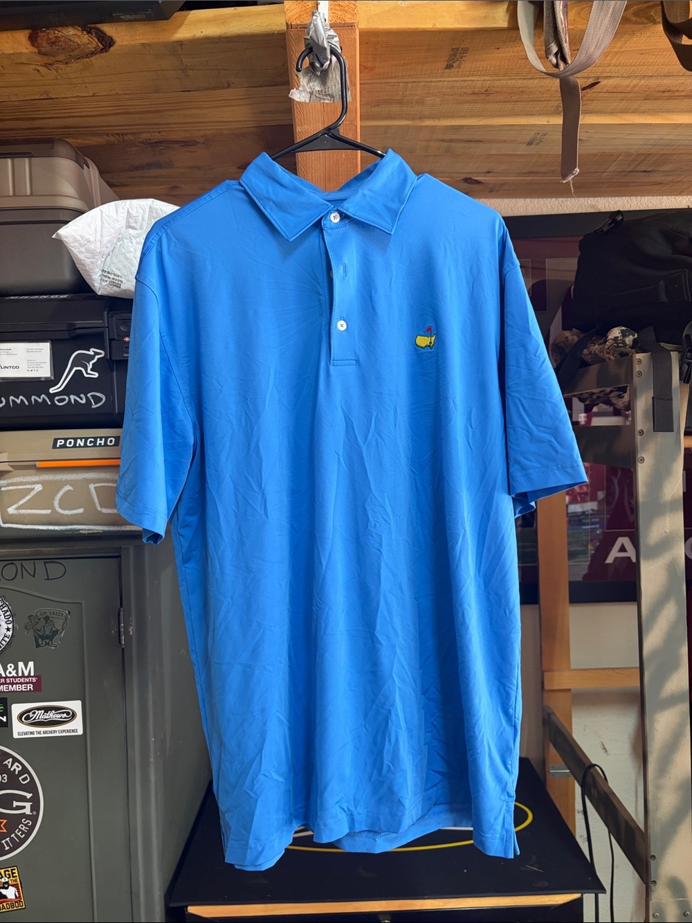 Men's Bright Blue Short-Sleeve Polo with Small Chest Emblem
